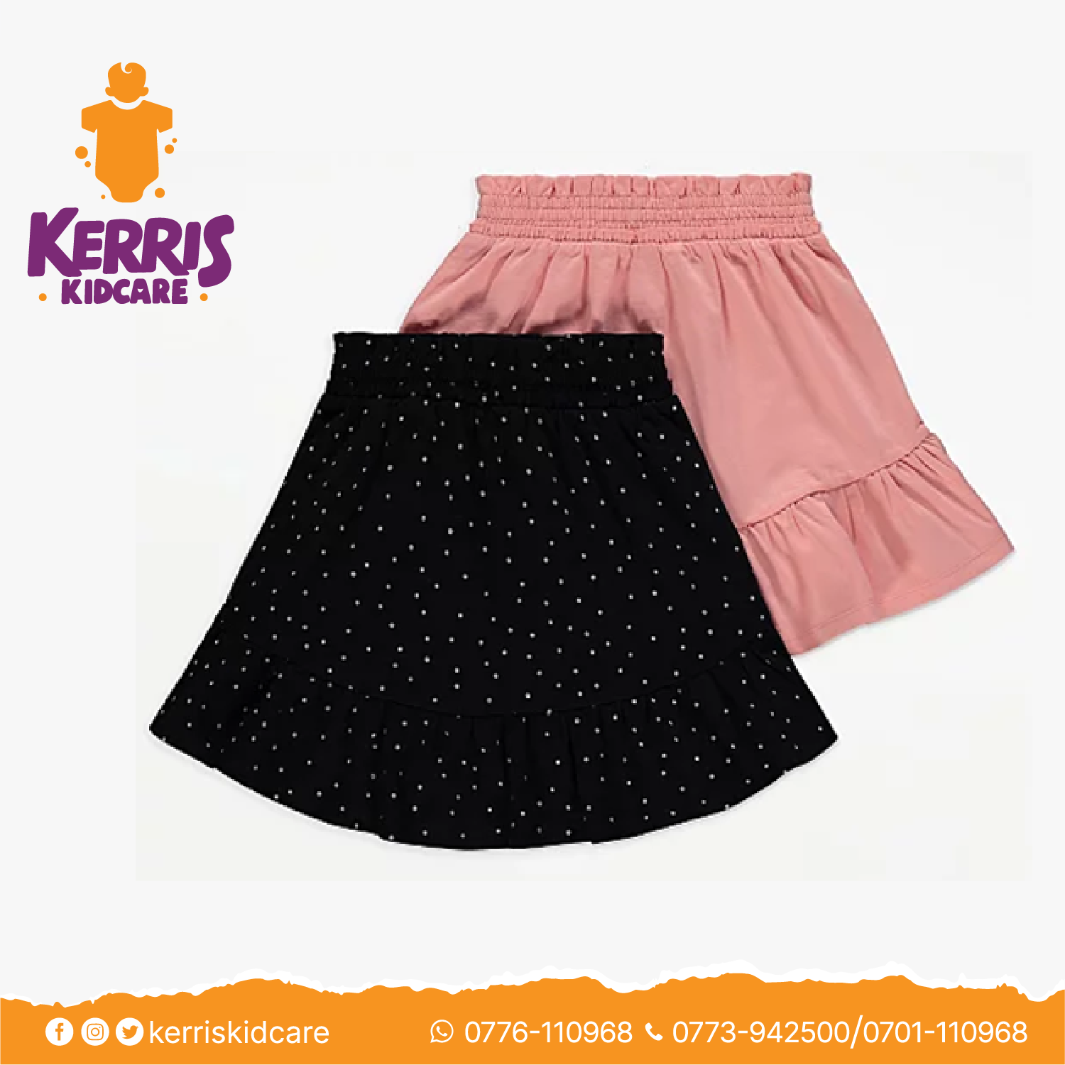 Ruffled Waist Skater Skirts